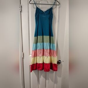 Rip Curl Teal Multi-Color Tiered Sundress